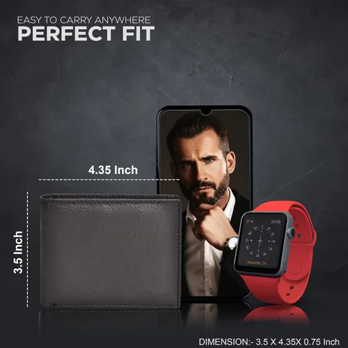 Miniatura 6 de Carteras RFID delgadas para hombres - Cartera de bolsillo frontal de piel genuina
