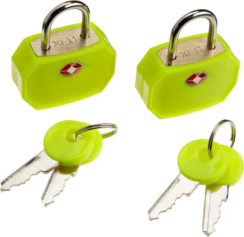 Lewis N. Clark Mini candado Travel Sentry, Amarillo, Mochila, bolsa para laptop o bolso, perfecta para aeropuerto, hotel y gimnasio (incluye 4