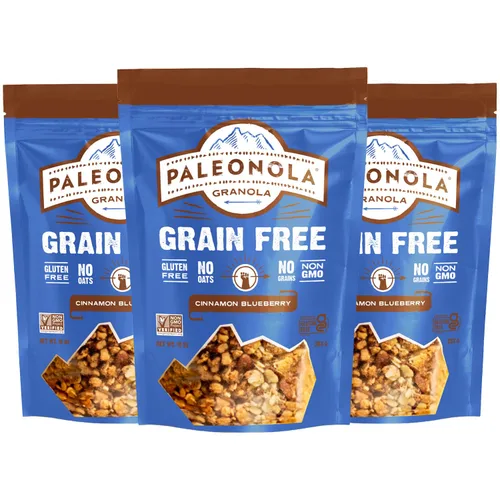 Miniatura 12 de Paleonola Granola original sin granos, bolsa resellable de 10 onzas (paquete de 3) – Granola paleo de proteína sin grano mezclada con coco seco
