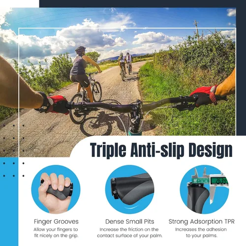 Miniatura 2 de Prunus Empuñaduras de goma ergonómicas antideslizantes para manillar MTB Bicycle Mountain