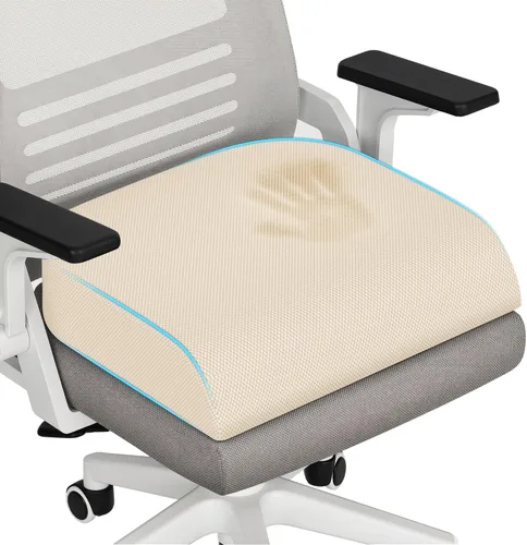 Miniatura 14 de TranquilRelax - Cojín grande para asiento de espuma viscoelástica para largas horas de sentado en silla de oficina, asiento de coche, almohadilla