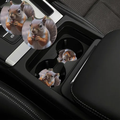 Portavasos para automóvil, paquete de 2 posavasos absorbentes de ardilla para automóvil, almohadillas antideslizantes para portavasos de bebidas,