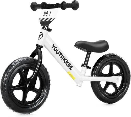 Miniatura 12 de Bicicleta de equilibrio de 12 pulgadas para niños de 1 a 3 años, bicicleta sin pedales con asiento ajustable sin herramientas, montaje rápido, Azul