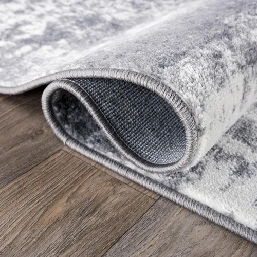 Miniatura 5 de Rugshop - Alfombra moderna envejecida gris abstracta estilo bohemio con acuarela para pasillo, entrada y cocina, 2 pies x 7 pies