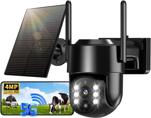 Miniatura 9 de Cámaras de seguridad solares inalámbricas para exteriores, cámaras de seguridad de 2K 4MP alimentadas por batería, cámara PTZ WiFi