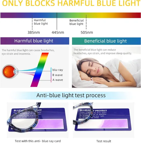 Miniatura 4 de Paquete de 4 lentes de lectura con bloqueo de luz azul, para mujer con bisagras de resorte, antirreflejos, fatiga ocular UV, anteojos de computadora