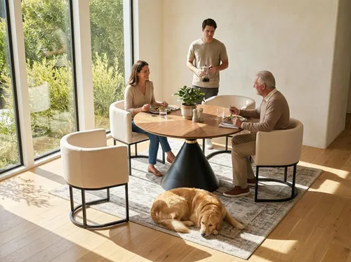 HNY Juego de 4 sillas de comedor tapizadas modernas de mediados de siglo con brazos, sillas contemporáneas de lino para cocina y comedor, silla crema