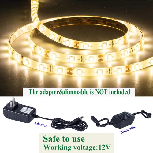 Miniatura 4 de Tira de luces LED impermeable, intensidad regulable, 16.4 pies / 5m, 300 LED SMD 2835