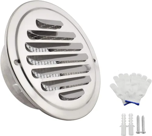 Miniatura 9 de SDTC Tech Cubierta redonda de rejilla de ventilación de aire de 3 pulgadas de acero inoxidable con rejilla de ventilación de pared con malla