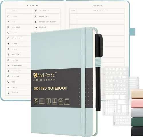 Miniatura 37 de &And Per Se Juego de diario y bolígrafo forrados (3 paquetes), cuaderno de tapa dura de cuero A5 con bolígrafo y juego de papelería, 160 páginas