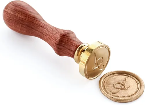 Miniatura 8 de VOOSEYHOME - Sello de cera, letra inicial escrita a mano con mango de palisandro, decoración en invitaciones, sobres de correo, tarjetas, libros