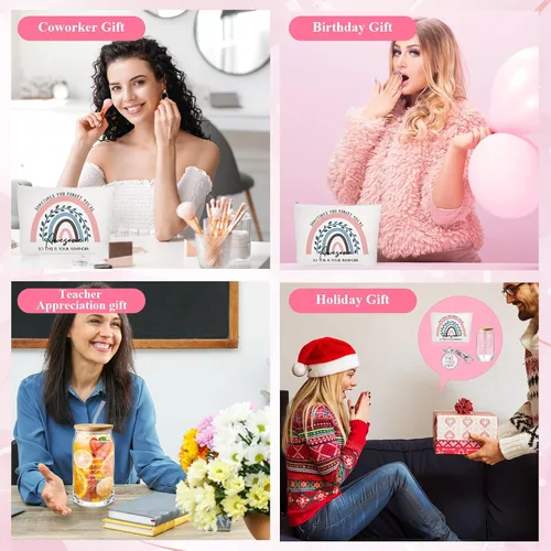 Miniatura 6 de Yaomiao 3 piezas de regalo de agradecimiento Cna para mujeres, graduación, agradecimiento, bolsa de cristal de 16 onzas, llavero para profesora
