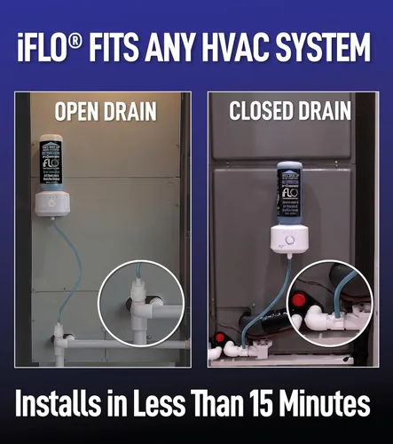 Miniatura 6 de iFLO® Limpiador Inteligente de Línea de Drenaje de A/C y Bandeja de Drenaje para Sistema HVAC, Sin Obstrucciones, Fácil Instalación y Mantenimiento