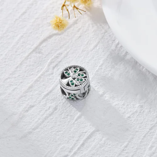 Miniatura 3 de PEIMKO Dijes personalizados de loto girasol margarita mal de ojo cuentas de plata de ley cuentas de foto de flor de serpiente collar de regalo