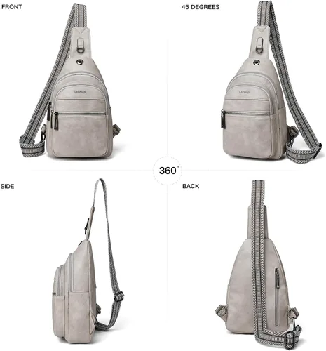 Miniatura 7 de Sling Bag For Women Faux Leather Small Casual Daypack Backpack Fanny Pack Crossbody Chest Bags Purse
