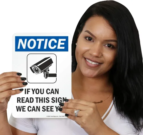 Miniatura 3 de Etiqueta "Aviso - If You Can Read This Sign, We Can See You" de SmartSign Vinilo laminado de 7 x 10 pulgadas
