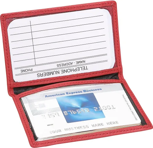 Miniatura 2 de Royce Leather Soporte para identificación Tri-View Rojo talla única