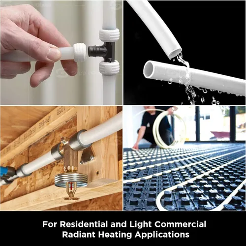 Miniatura 7 de Supply Giant PEX-B - Tubo blanco de 1/2 pulgada x 300 pies para fontanería, línea de agua potable para mejoras del hogar, uso en interiores