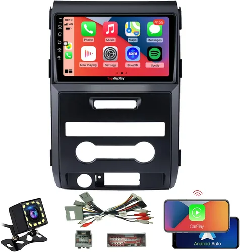 Para Ford F150 actualización de radio 2013 2014, reemplazo de navegación estéreo Android, pantalla táctil QLED, CPU de 8 núcleos, compatible con