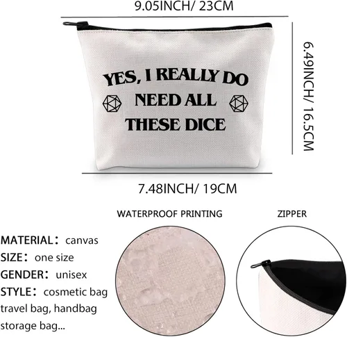 Miniatura 2 de XYANFA Bolsa de maquillaje para dados DM, regalo de juego de rol Yes I Really Do Need All These Dice Pouch