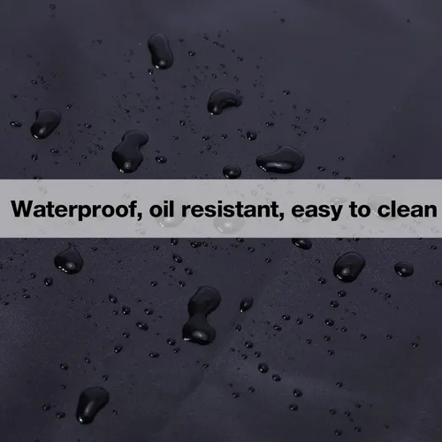 Miniatura 3 de Delantal impermeable, delantal de trabajo resistente, delantal de cuero artificial, ideal para chef, carnicero, peluquero, limpieza Negro