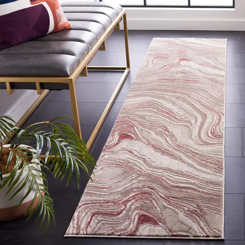 Miniatura 26 de SAFAVIEH Meadow Collection - Alfombra para pasillo, 2 x 7 pies, azul y gris, diseño abstracto moderno, no desprende pelusa y de fácil cuidado, ideal