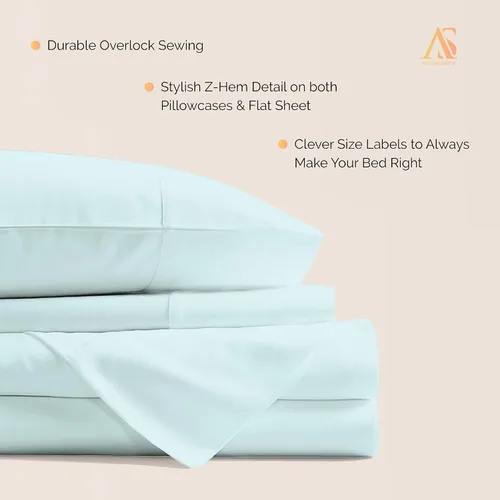 Miniatura 6 de Ashton Sheets Juego de sábanas 100% algodón egipcio, 800 hilos, 4 piezas, algodón egipcio, tamaño Queen, sábana de lujo, suave, refrescante, satén