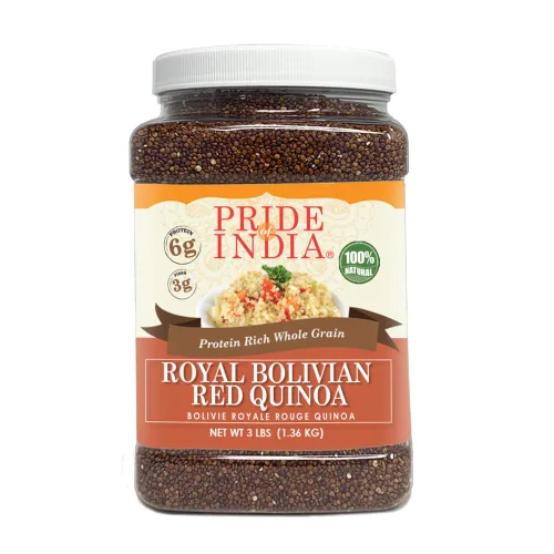 Miniatura 17 de Pride Of India - Quinoa real boliviana natural de tres colores - Tarro de grano entero rico en proteínas, tarro de 3 libras
