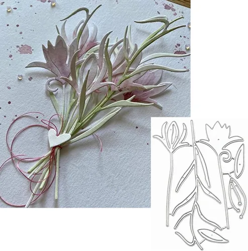 Juego de 3 troqueles de metal de hojas de flores, marco de hojas de flores en 3D, plantillas de corte de boda para álbumes de recortes, álbumes de