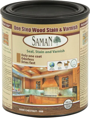 Miniatura 19 de SamaN Interior One Step Sellador, Tinte y Barniz para Madera – Tinte a Base de Aceite Sin Olor - Protección para Muebles y Madera Fina