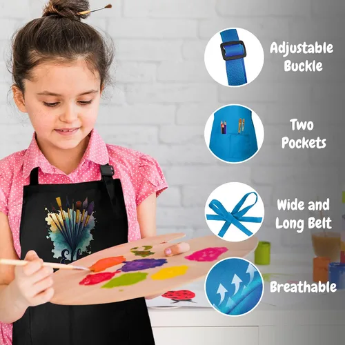Miniatura 4 de Delantal con Nombre Personalizado para Pintura y Manualidades de Niños – Idea de Regalo Única para Calcetín Navideño para Niños y Niñas – Regalo