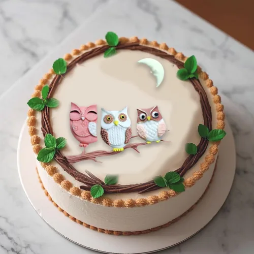 Miniatura 4 de Moldes de silicona de búho para manualidades, juego de 3 piezas, múltiples diseños con patrón de ramas, moldes de fondant para decoración
