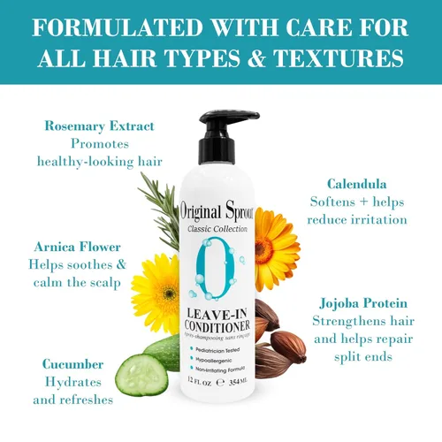 Miniatura 4 de Original Sprout Acondicionador sin enjuague y tratamiento previo a la natación para todo tipo de cabello, botella de 12 onzas