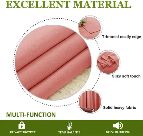 Miniatura 2 de Room Darkening Curtain Thermal Insulated Curtain for Bedroom Window Treatment Grommet Curtain Panel Drapes for Bedroom & Living Room