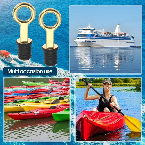 Miniatura 4 de Tapón de goma con mango a presión, tapón de drenaje de barco, con mango de latón/acero inoxidable, accesorios para barcos