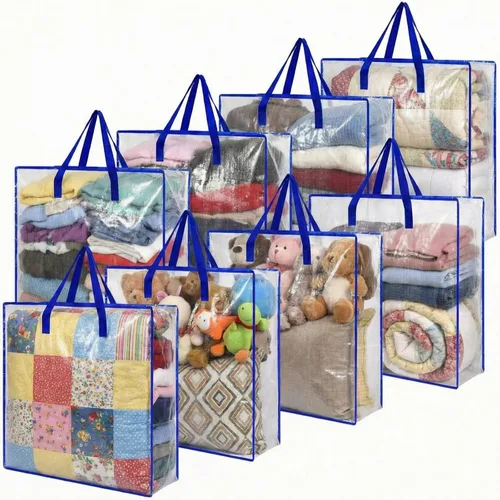 Miniatura 11 de 8 bolsas transparentes de almacenamiento de coronas de 26 pulgadas, contenedor de guirnaldas, guirnalda de puertas, soporte de almacenamiento de Gris