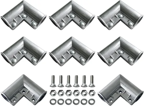 VIVIDA Esquina de puerta para valla de eslabones de cadena, 1-3/8 x 1-3/8 pulgadas, codo de puerta de aluminio de 90 grados, accesorios de valla de