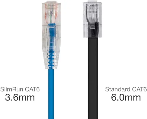 Miniatura 2 de Monoprice - Cable de conexión Ethernet Cat6 de 2 pies, azul, nivel de componente, UTP 28AWG, 550 MHz, cobre desnudo puro, sin enganches, RJ45, serie