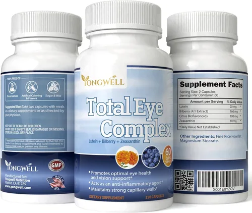 Miniatura 5 de Complejo ocular total con luteína, arándano y zeaxantina - Apoya la salud ocular y la agudeza visual (120 cápsulas) - 2 botellas