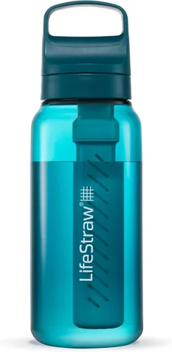Miniatura 12 de LifeStraw Serie Go – Botella de filtro de agua sin BPA para viajes y uso diario, elimina bacterias, parásitos y microplásticos, mejora el sabor, 1L