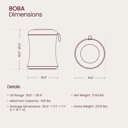 Miniatura 3 de TopJob Boba Chair - Elegante taburete oscilante activo, silla para TDAH, mejora la postura y la concentración, ergonómica con taburete ajustable