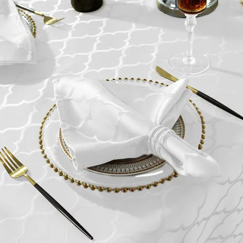 Miniatura 33 de SASTYBALE Servilletas de tela jacquard de 20 x 20 pulgadas, patrón de flores, 4 piezas, sólidas, lavables, cómodas para restaurantes, cenas