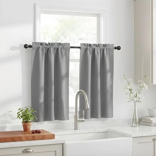 Miniatura 13 de NICETOWN Cenefas de Ventana Opacas con Aislamiento Térmico para Guardería - Paneles de Cortina con Bolsillo para Barra de Decoración del Hogar