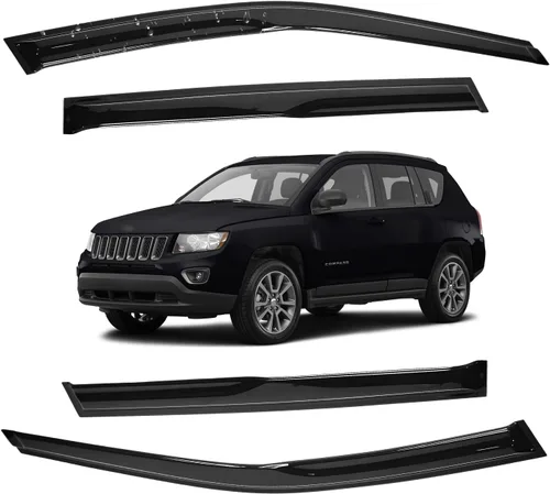 Miniatura 160 de Viseras para ventanas para Mazda 3 Sedán 4 puertas 2004 2005 2006 2007 2008 2009 estilo JDM Mugen, deflector de viento, protector solar y de lluvia