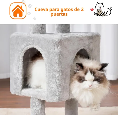 Miniatura 7 de Heybly Árbol para Gatos, Torre Condo de 39.4 Pulgadas con Poste Rascador, Torre para Gatos de Interior, Poste de Sisal Completamente Envuelto