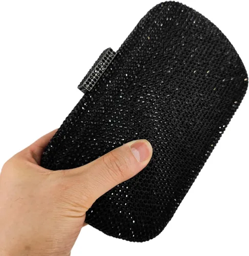 Miniatura 2 de Boutique De FGG Mini bolso de mano con diamantes de imitación, bolsos de noche y embragues para mujer, formales, bolso de mano de cristal para boda