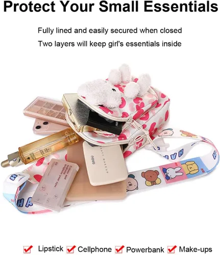 Miniatura 5 de Hiflyer Mochila para niños, mochila kawaii para niños, bolsa de viaje para niños, bolsa de pecho, bolsa cruzada para niños, mini mochila para niñas