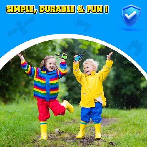 Miniatura 8 de Wishouse Walkie Talkies para Niños Recargables de Largo Alcance, Regalo de Navidad y Cumpleaños para Niños y Niñas de 4 5 6 7 8 9 Años, Equipo