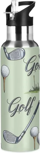 Golf Clubs Stainless Steel Vacuum Insulated Water Bottle 20 Oz Leakproof Water Bottles, BPA-Free Sport Water Bottle