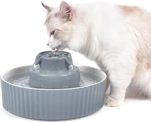 Miniatura 4 de Wave and Cup Cake - Filtro de fuente de porcelana para gatos, 8 filtros de carbono, 2 filtros de espuma, fuente de cerámica, dispensador de agua